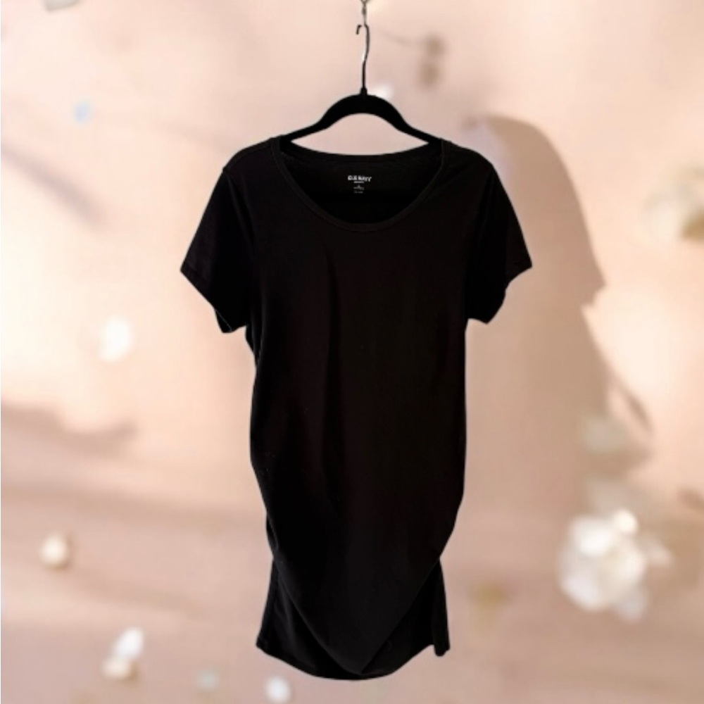 Old Navy Maternity XL Black 4-Way Stretch Short Sleeve T-Shirt Dress